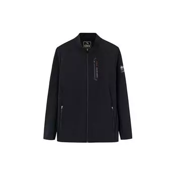 Anta Plain Stand Collar Running Knitted Sports Jacket Men Jacket Basic-Black 152417743S-3 S