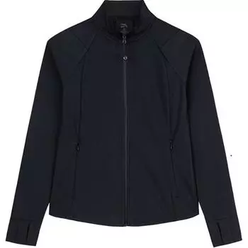 Anta Plain Stand Collar Zipper Long Sleeve Jacket Women jackets Black 962437708-3 XS
