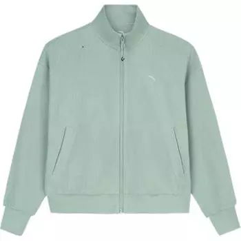 Anta Plain Stand Collar Zipper Long Sleeve Jacket Women jackets Licorice-Green 962437706-4 XXL