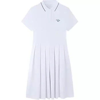 Anta Платье-поло с коротким рукавом серии Lifestyle Color Block, женские платья Magnolia-White 962428207-1 S