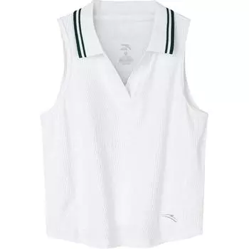 Anta Полосатые дышащие поло без рукавов для женщин Tennis Series Paper-White 162433112-3 XL