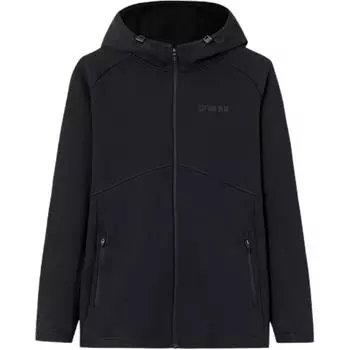 Anta Повседневная однотонная мужская куртка с капюшоном и длинным рукавом, черная 152341703N-3 2XL