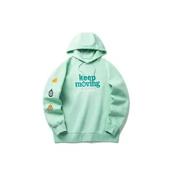 Anta Повседневная серия Графический принт Свободная толстовка с капюшоном Унисекс толстовка Зеленый 152218705-3 S