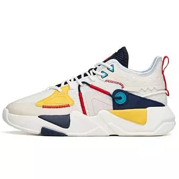 Anta Повседневные нескользящие прочные кроссовки средней высоты женские кроссовки желто-синие 122138084-3 35.5