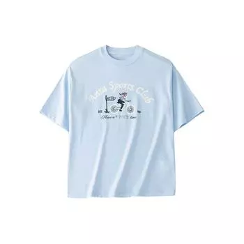 Anta Повседневный свитер с буквенным принтом и коротким рукавом, женские топы, небесно-голубой 162428103-2 L