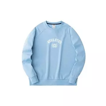 Anta Повседневный свитер с круглым вырезом и принтом в виде букв, унисекс, светло-голубой 952418709-5 3XL