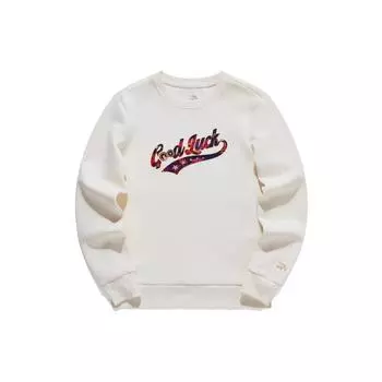 Anta Повседневный свитер с круглым вырезом и принтом букв, с длинным рукавом, женская толстовка, белая 162118751-1 L