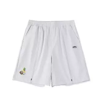 Anta Printed Letter Mid-Waist Straight Five-Point Shorts Men Bottoms Beach-Gray 152328535-1