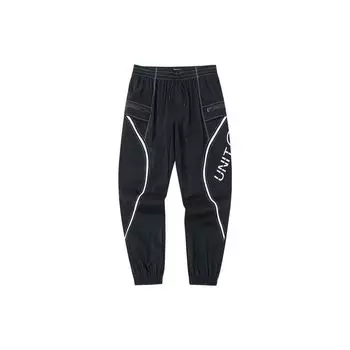 Anta Printed Letter Striped Drawstring Cuffed Pants Women Bottoms Black 162237509-2 L
