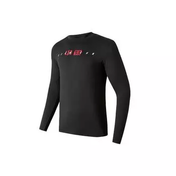 Anta Printed Running Fitness Half High Neck Long Sleeve T-Shirt Men Tops Black 952217413-2 M