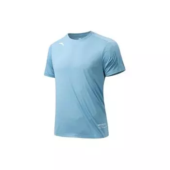 Anta Простая свободная футболка с круглым вырезом и коротким рукавом, мужские топы, цвет Cloud-Blue 952427102-3 2XL