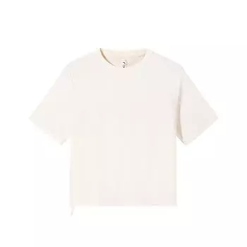 Anta Простая Универсальная Однотонная Футболка с Коротким Рукавом и Круглым Вырезом Женские Топы Кукурузно-Белый 162527107-3 M