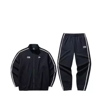 Anta Простой теплый топ с круглым вырезом Дышащий Удобный Повседневный Спортивный костюм Мужской Топы Черный 952448201-3 3XL