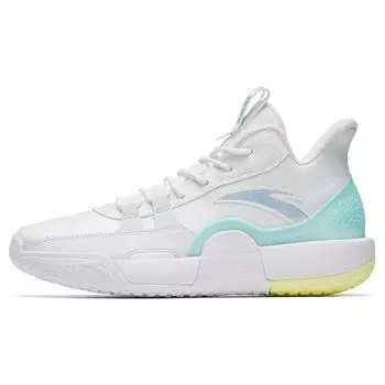 Anta Противоскользящие прочные легкие баскетбольные кроссовки среднего размера мужские кроссовки белые синие 112241602-7 45