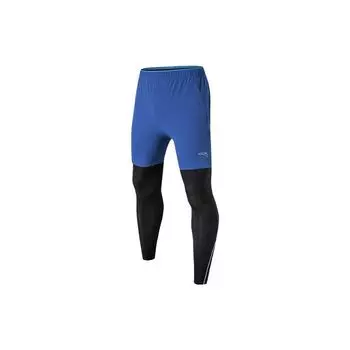 Anta Прямые брюки для бега с напечатанным логотипом, подходят для умеренных физических нагрузок, мужские брюки, синие 152215305-1 XL