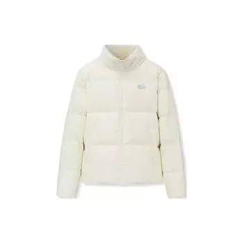 Anta Пуховик Lifestyle Series с принтом логотипа, застежкой-молнией и воротником-стойкой, женская верхняя одежда, белый 162248907-4 XXL