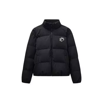 Anta Пуховик Lifestyle Series Solid Color с застежкой-молнией и воротником-стойкой, женские куртки Basic-Black 962348909-2 L