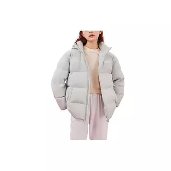Anta Пуховик с капюшоном и принтом в виде букв серии Lifestyle Snow Shell Three-Proof Earth Shell Женская верхняя одежда Белый Серый Зеленый 962348902-2 S