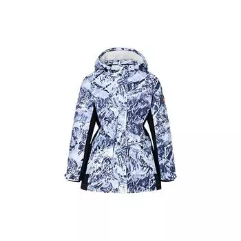 Anta Пуховик с принтом логотипа и скрытой молнией Женская куртка Legendary-Blue 162247909-4 S