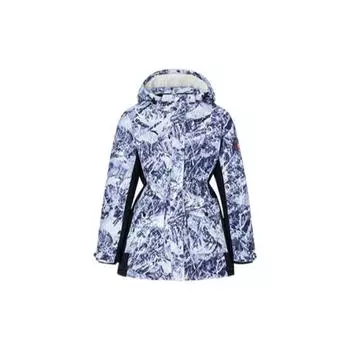 Anta Пуховик с принтом логотипа и скрытой молнией Женская куртка Legendary-Blue 162247909-4 M