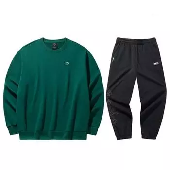 Anta Pullover Sweatshirt And Elastic Waist Long Pants Casual Sports Set Unisex sweatshirt, pants 972448711-7+172448301N-2 M