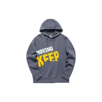 Anta Пуловер с принтом логотипа и букв Lifestyle Series, мужская толстовка, серый цвет 152138722-1 S