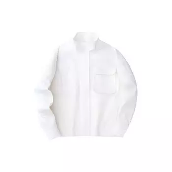 Anta Pure Color Zipper Stand Collar Sports Jacket Women Jackets White 162418606-1 XL