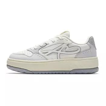 Anta Qingfeng 1 Simple Thick Sole Versatile Non-Slip Wear-Resistant Low-Top Skate Shoes Women sneaker White Gray 122538035-1 36