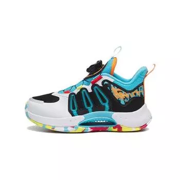 Anta Qingkuang 2 Durable Rebound Low-Top Basketball Shoes Kids sneaker Black White Blue 312319910-2 28