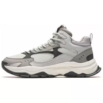 Anta Retro Fashion Fleece Lined Non-Slip Wear-Resistant Warm High-Top Casual Shoes Men Casual Shoes Light-Gray 112348984-2 40
