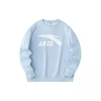 Anta Round Neck Pullover Printed Letter Sweatshirt Unisex sweatshirt Light-Blue 972348712-8 L