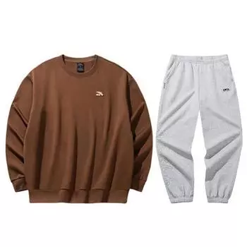 Anta Round Neck Warm Versatile Casual Sports Suit Unisex suit 972448711-4+172448301N-1 XL