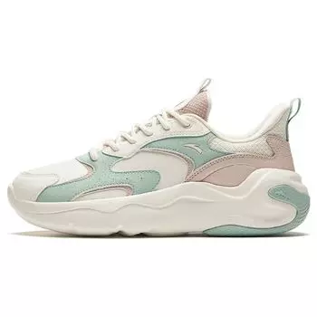 Anta Round Toe Lace-Up Low-Top Casual Shoes Women sneakers White Green Gray 122418813-9 37.5
