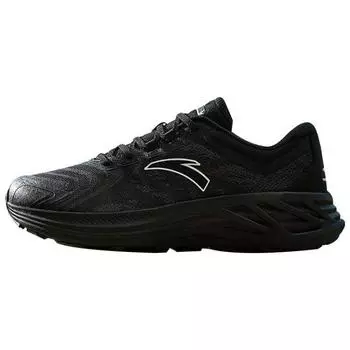 Anta Round Toe Lace-Up Shock Absorbing Wear-Resistant Low-Top Running Shoes Men sneakers Black Gray 112415531-4 40