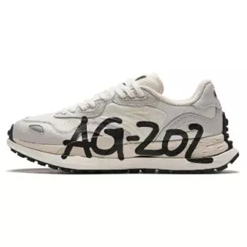 Anta Round Toe Lace-Up Wear-Resistant Waterproof Low-Top Running Shoes Men sneaker White Gray Black 112415580A-1
