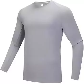 Anta Running Series Fitness Casual Simple Solid Color Long Sleeve Knit Shirt Men tops Pigeon-Gray 952515402-5 S