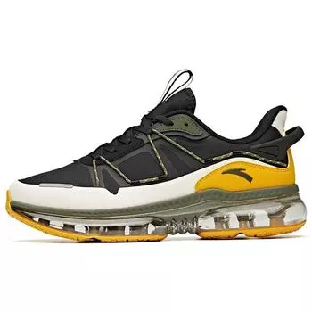 Anta Кроссовки Running Series Full-Length Air Cushion Low-Top для бега, мужские кроссовки, черные, белые, желтые 912045503-2 41