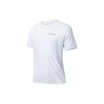 Anta Running Series Letter Round Neck Fitness Sports Short Sleeve Raglan T-Shirt Men Tops Pure-White 152425113-1 XL
