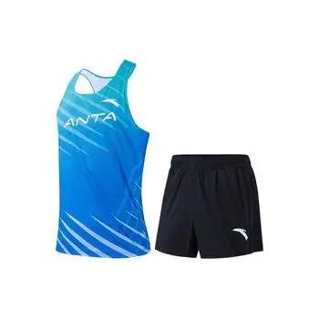 Anta Running Series Logo Letter Round Neck безрукавка жилет средней талии прямой повседневный спортивный костюм мужская спортивная одежда светло-голубой черный 152355202-2 M