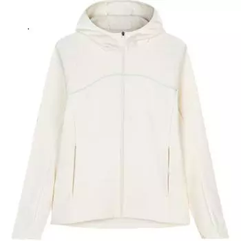 Anta Running Series однотонная куртка с капюшоном и молнией с длинным рукавом, женские куртки цвета ванили и крема 962435602-1 XS