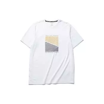 Anta Running Series Printed Letter Crew Neck Pullover Short Sleeve T-Shirt Men Tops Pure-White 152217104-2 XXXL