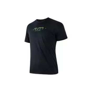 Anta Running Series с круглым вырезом и буквенным логотипом, дышащая футболка с короткими рукавами и принтом, мужские топы, черные 152325108-5 M