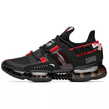 Anta Running Series Shock Absorption Non-Slip Low-Top Running Shoes Men Sneakers Black Red 112025530-5 42