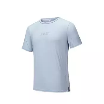 Anta Running Series Simple Letter Quick-Dry Comfortable Versatile Round Neck Sports Short Sleeve T-Shirt Men Tops Morning-Mist-Blue 152535105-1 3XL