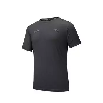 Anta Running Series Simple Versatile Comfortable Round Neck Letter Brand Logo Sports Short Sleeve T-Shirt Men T-Shirts Castle-Gray 152535106-4 M