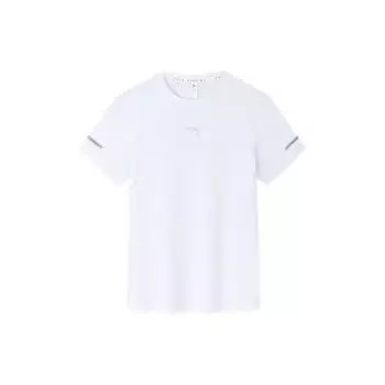 Anta Running Series Solid Color Crew Neck Sports Pullover Short Sleeve Raglan T-Shirt Women Tops Pure-White 162425117-2 S