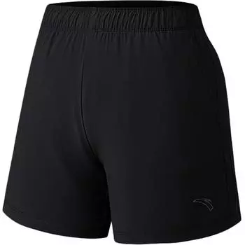 Anta Running Series Solid Color Mid Waist Breathable Versatile Straight Leg Sports Shorts Women shorts Black 162535504-1 S