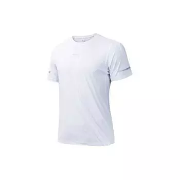 Anta Running Series Solid Color Round Neck Comfortable Breathable Short Sleeve T-Shirt Men Tops Pure-White 152425118-3 M