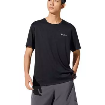 Anta Running Series Sports Casual Simple Solid Color Round Neck Pullover Short Sleeve T-Shirt Men Tops Black 952525110-4 S