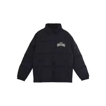 Anta с буквенным принтом и логотипом на молнии с воротником-стойкой, утолщенный пуховик, мужская верхняя одежда, черный 152248902-1 S